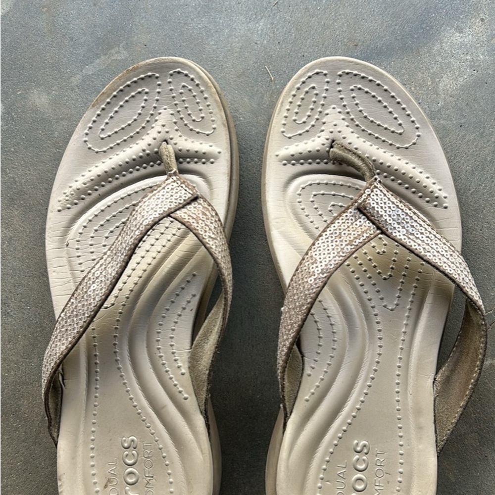 CROCS Women's Shimmering Beige Sandals